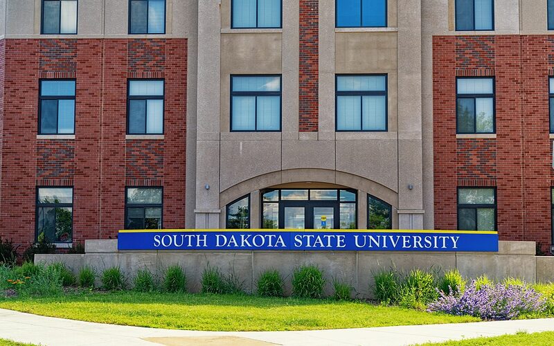 South Dakota State University campus building in Brookings