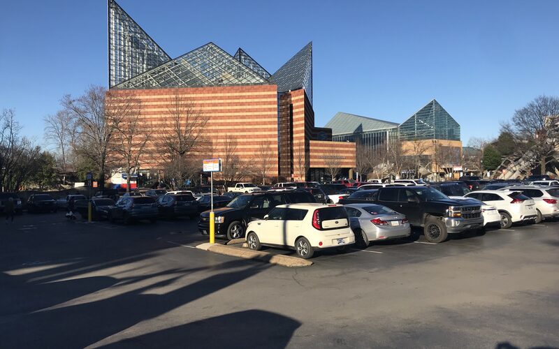 Tennessee Aquarium pyramid buildings in Chattanooga