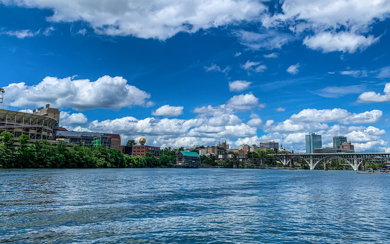 Knoxville, Tennessee skyline as seen from the Tennessee River