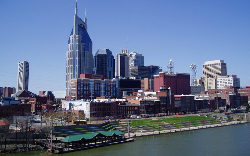 Nashville, Tennessee skyline with the AT&T Building and downtown towers