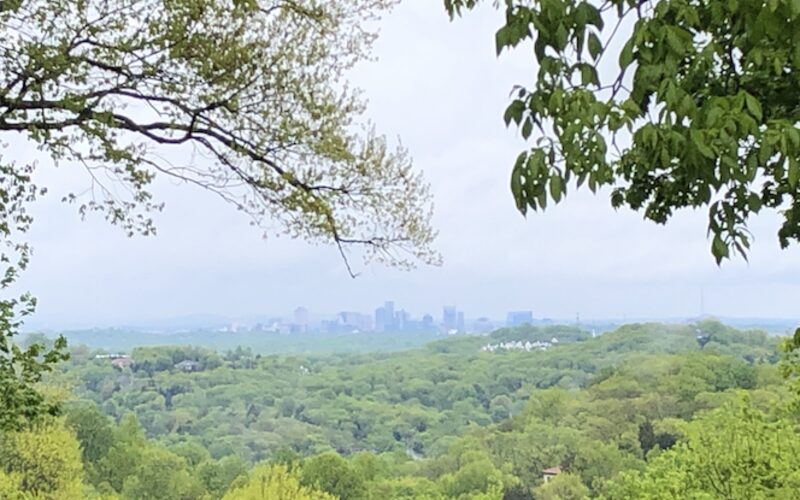 Nashville Tennessee skyline along the Cumberland River