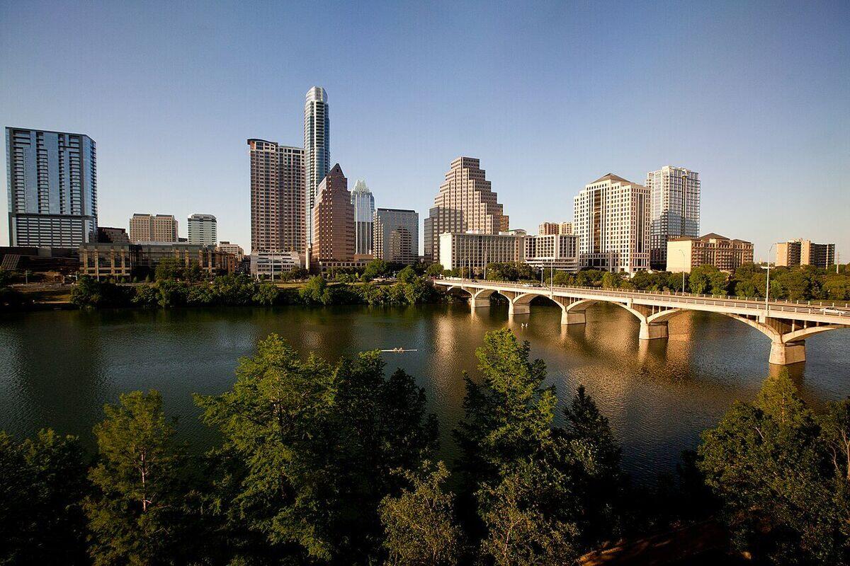 Austin, Texas skyline from Lady Bird Lake