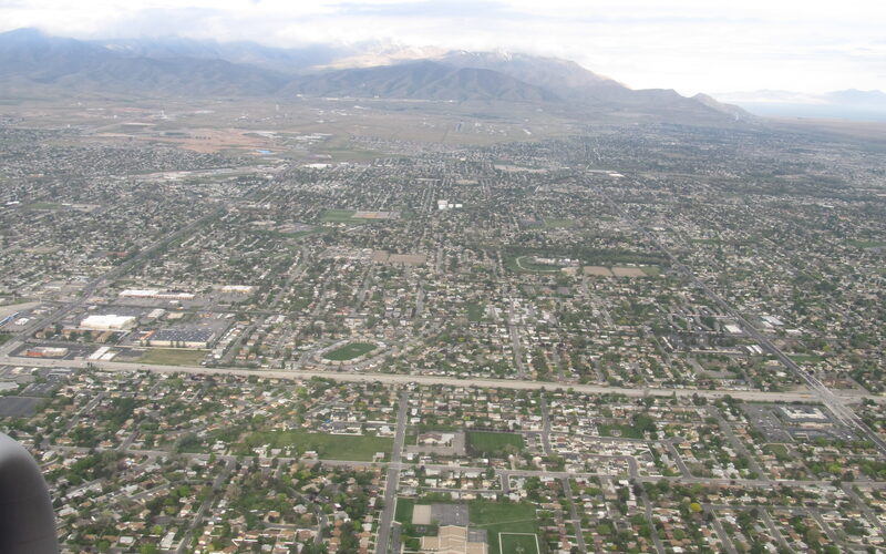 West Valley City, Utah with residential neighborhoods and commercial areas