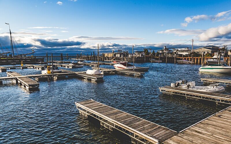 Burlington, Vermont waterfront on Lake Champlain