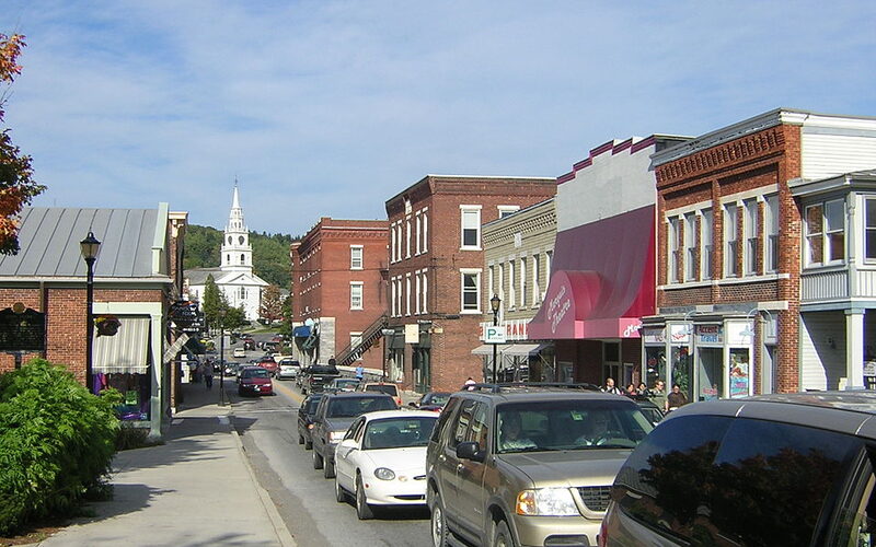 Middlebury, Vermont downtown and college campus
