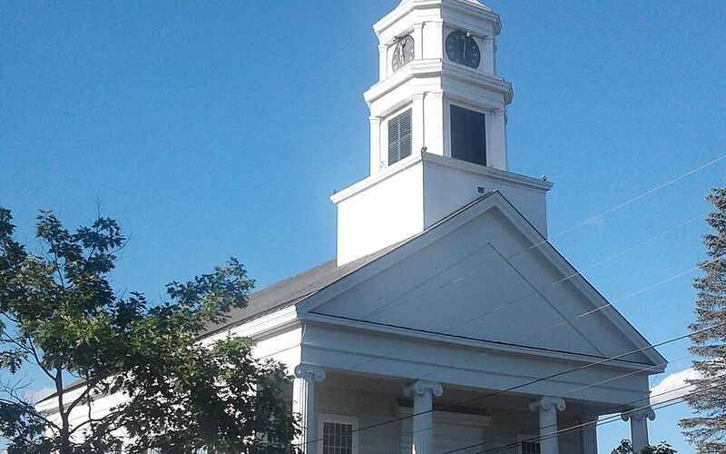 Stowe, Vermont village with Mount Mansfield