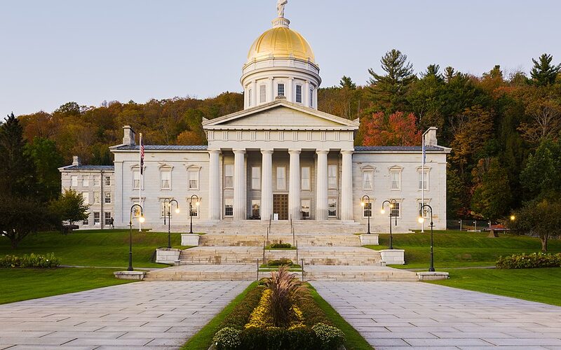 Vermont State House in Montpelier with its distinctive gold dome