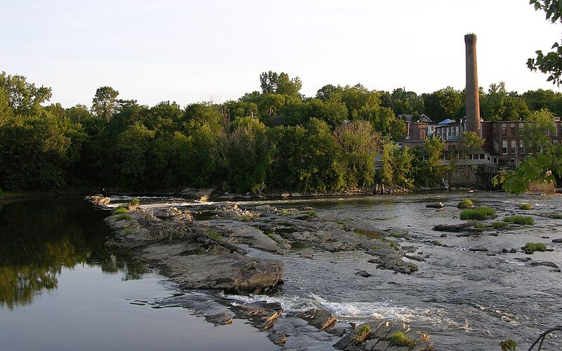 Winooski, Vermont downtown rotary and falls