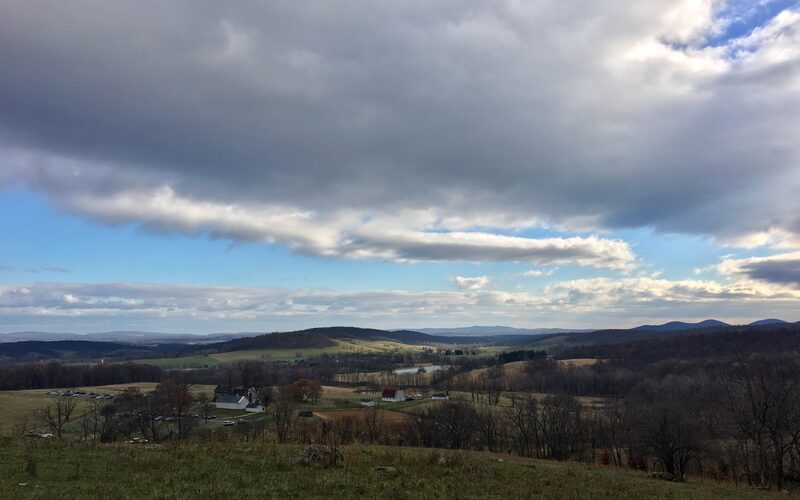Richmond Virginia skyline along the James River