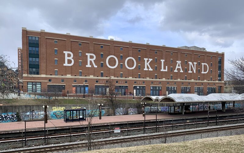 Brookland neighborhood with the Basilica of the National Shrine, tree-lined streets, and new townhome development