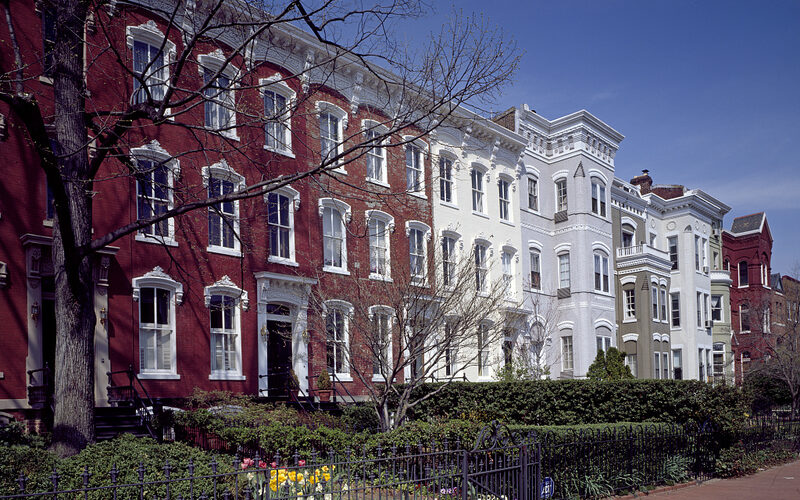 Historic Capitol Hill row houses in Washington DC
