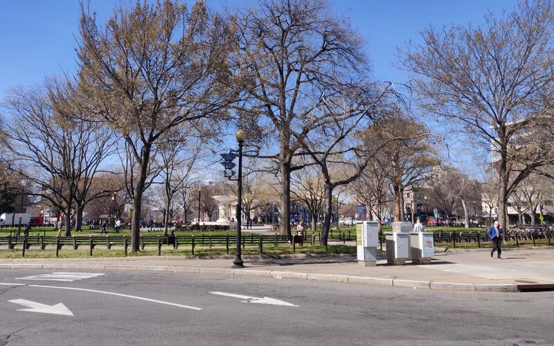 Dupont Circle park area in winter in Washington DC