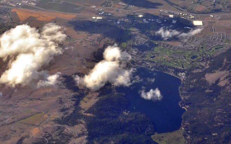 Liberty Lake Washington lakeside community with modern commercial development